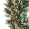 24" LED Frosted Swiss Pine & Berry Artificial Wreath